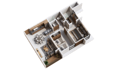 Modelo con terraza B